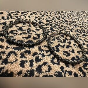 Black Rhinestone 2.75 inch Hoops 
Extra Pretty